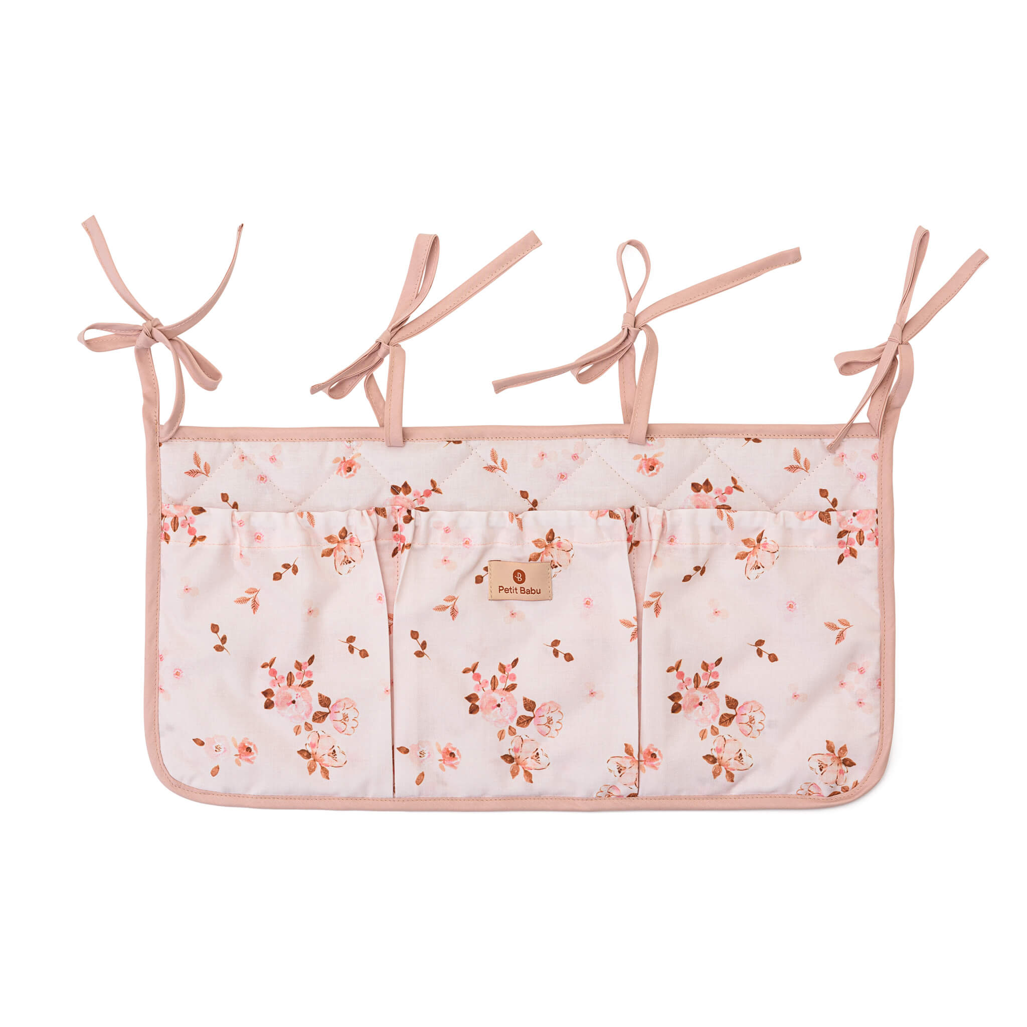 Betttasche - Rosa Blumen