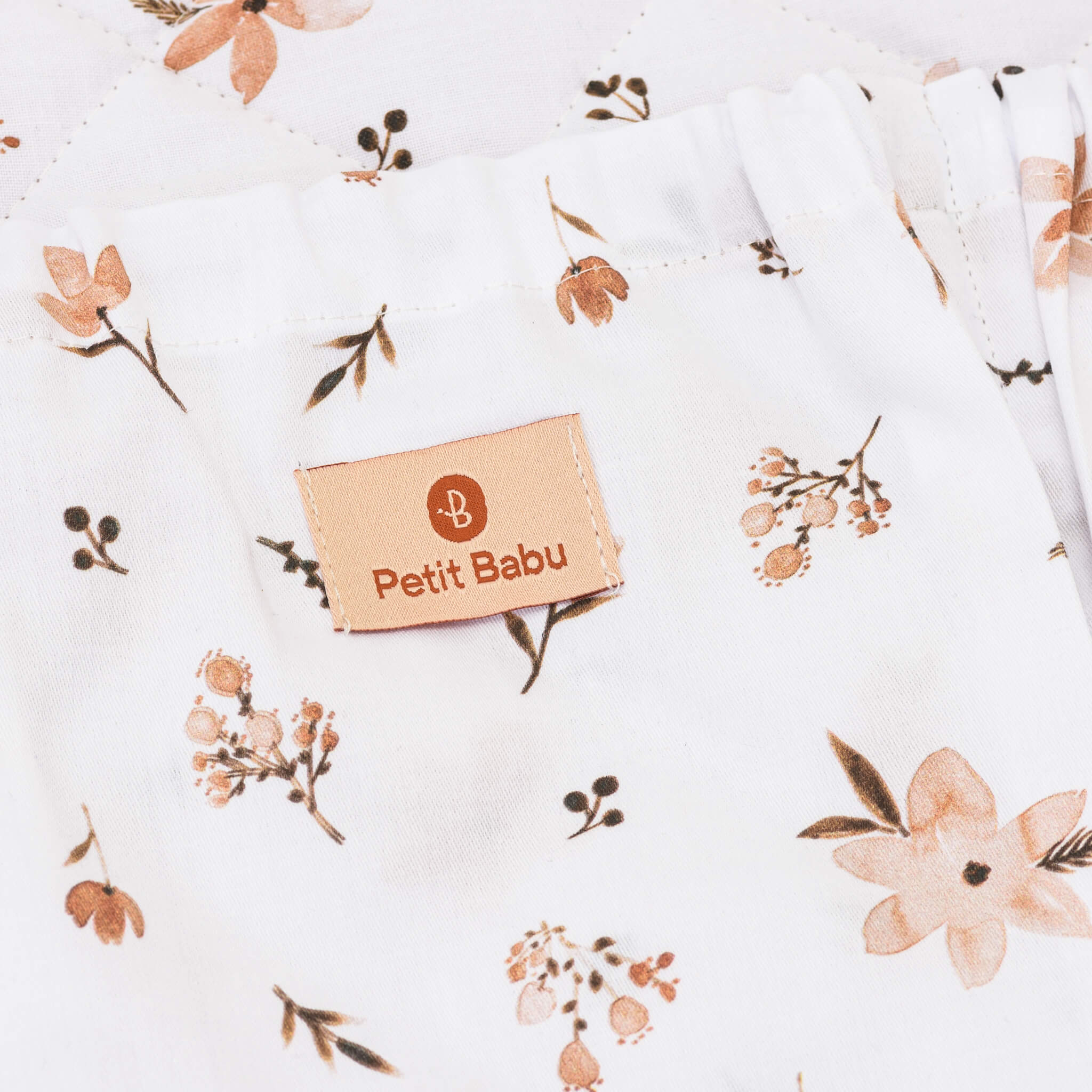 Betttasche - Braune Blumen