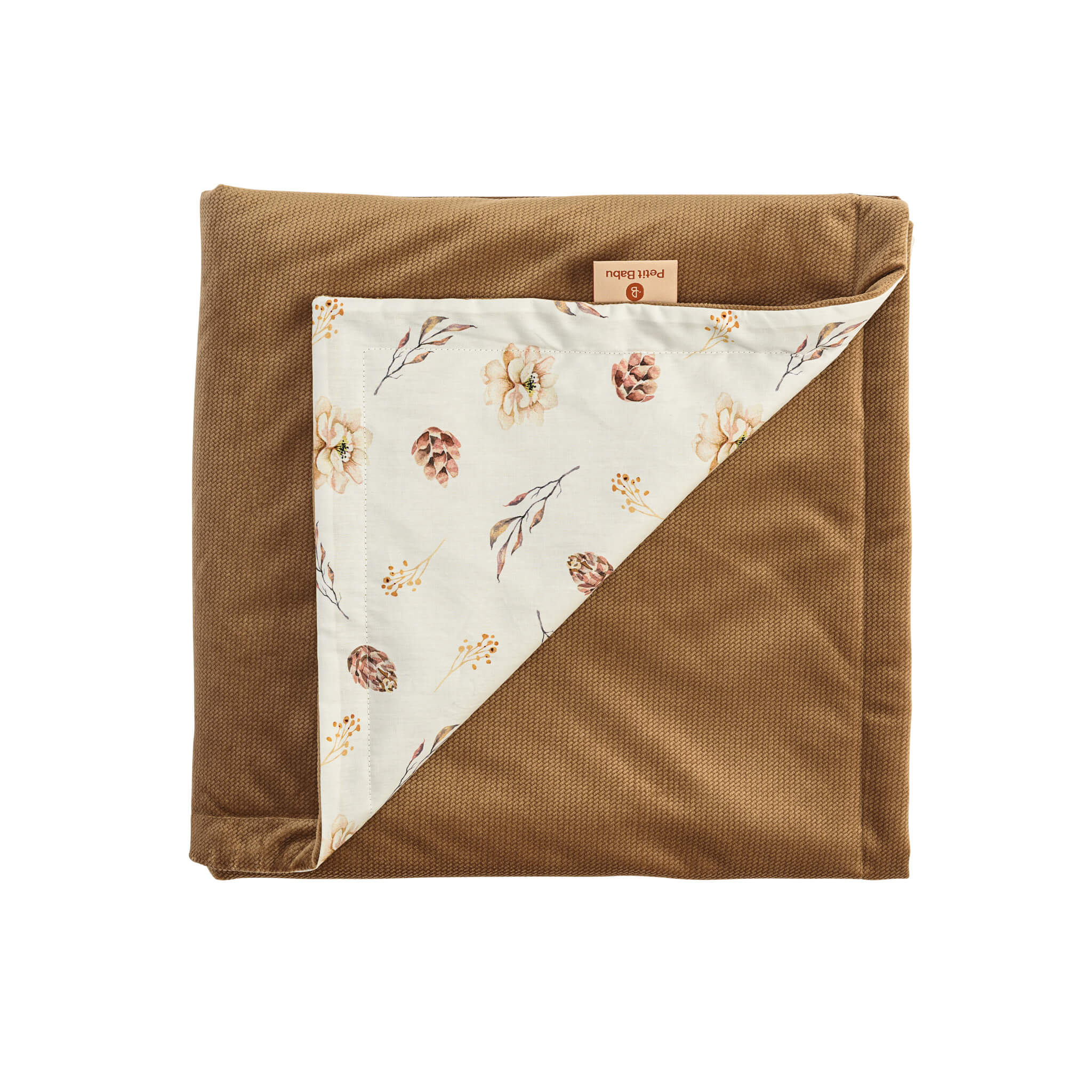 Braune Decke - Winter Blumen
