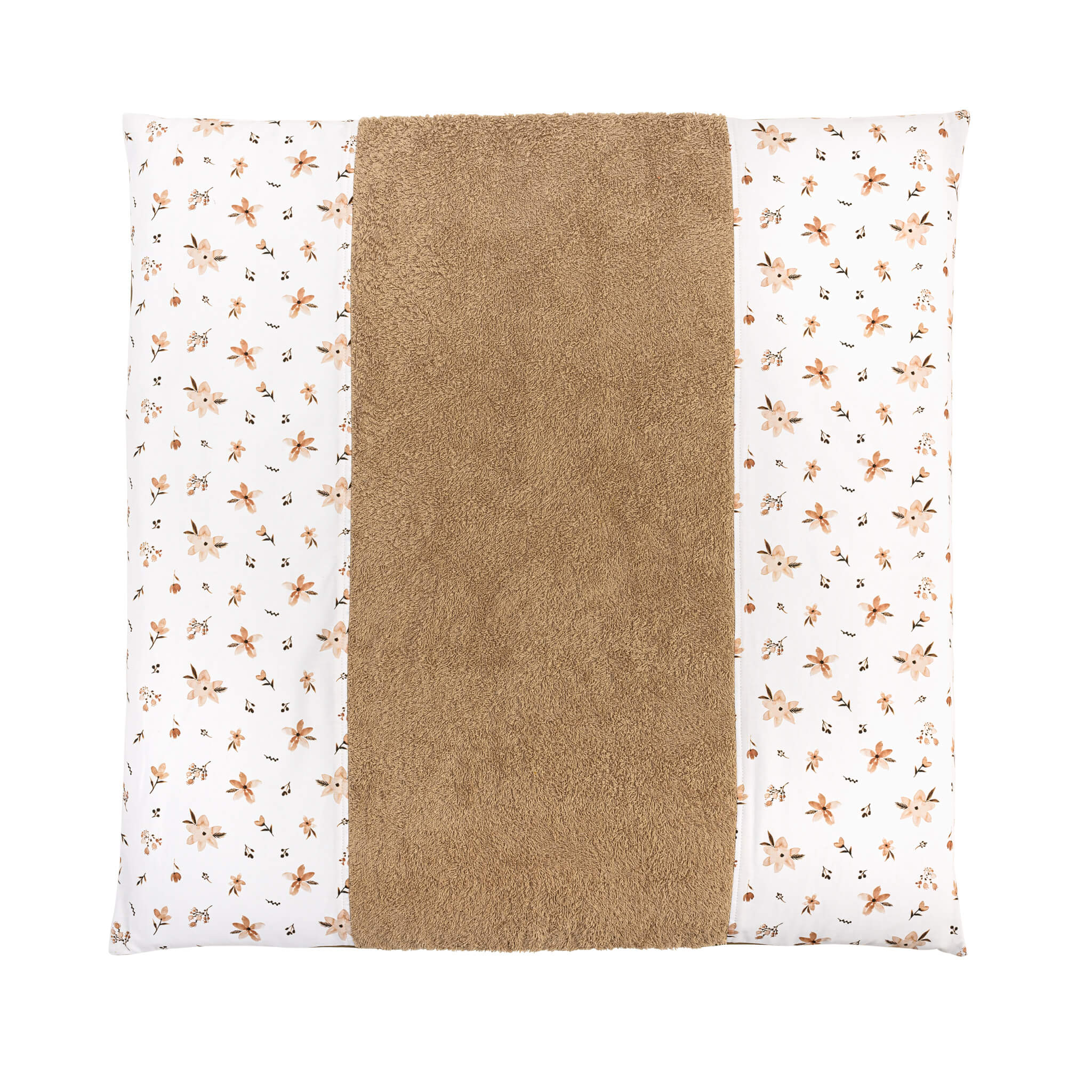 Wickelauflage mit Bezug - Braune Blumen