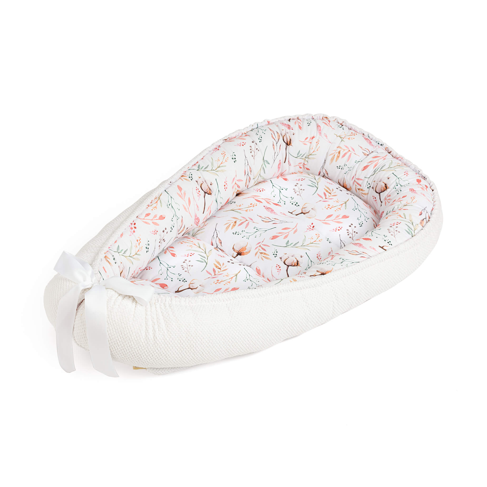 Babynest - Baumwolle Blüten weiß
