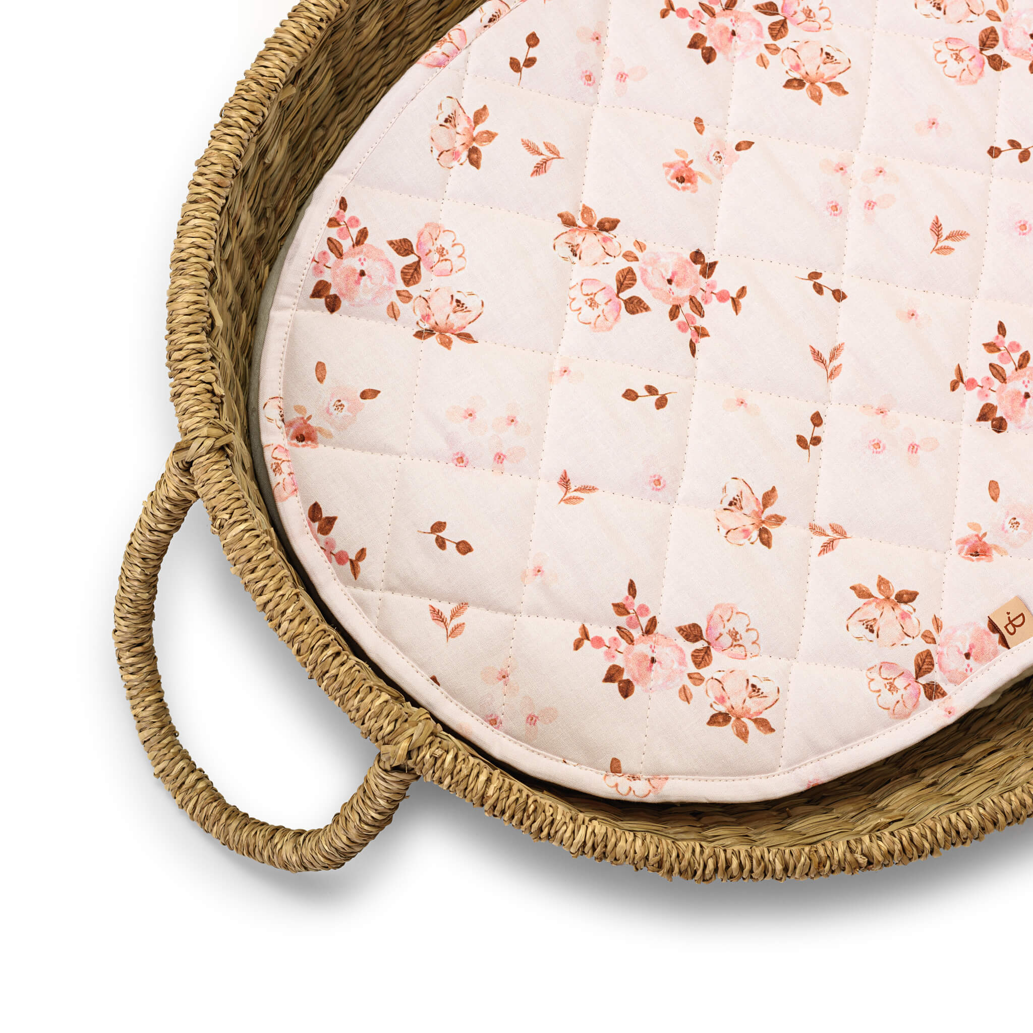 Schutz für Moseskorb  - rosa Blumen